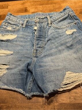 Arizona Jean Company Light Blue Distressed Cutoff Denim Shorts